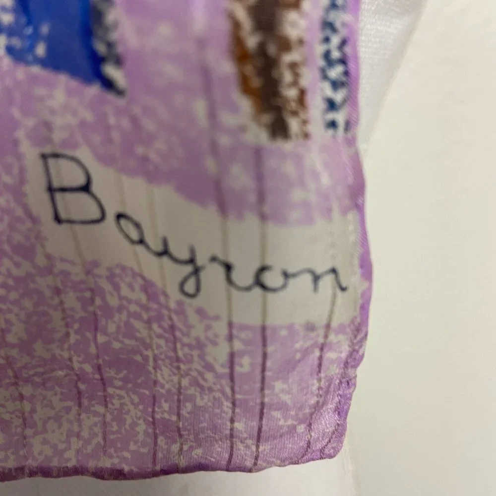 Vintage Bayron Silk Scarf Lilac